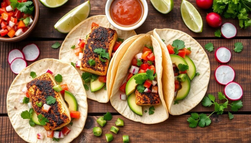 Blackened Halibut Tacos Assembly