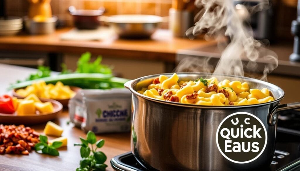 Chorizo Macaroni and Cheese Preparation