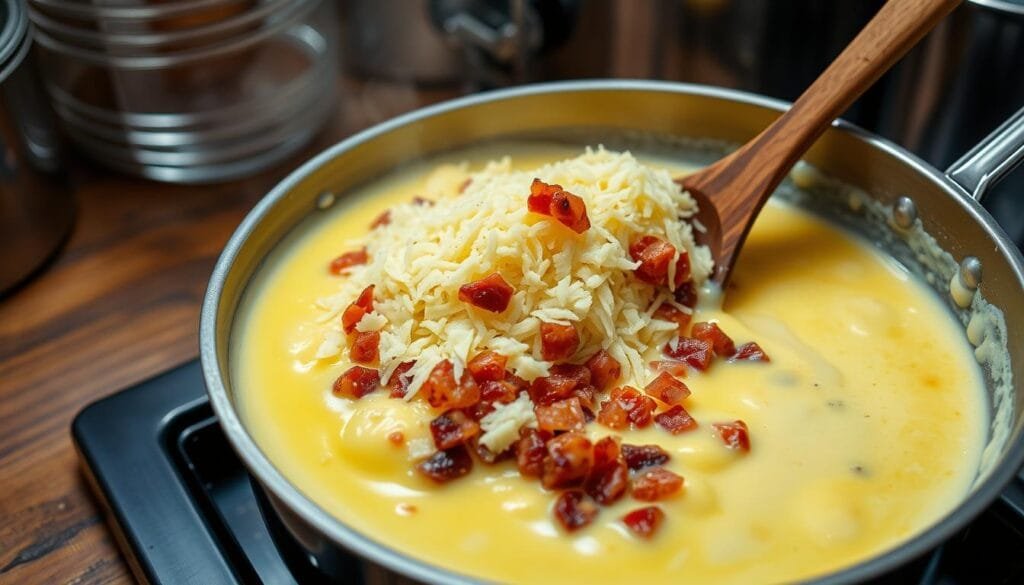Creamy Carbonara Sauce Preparation
