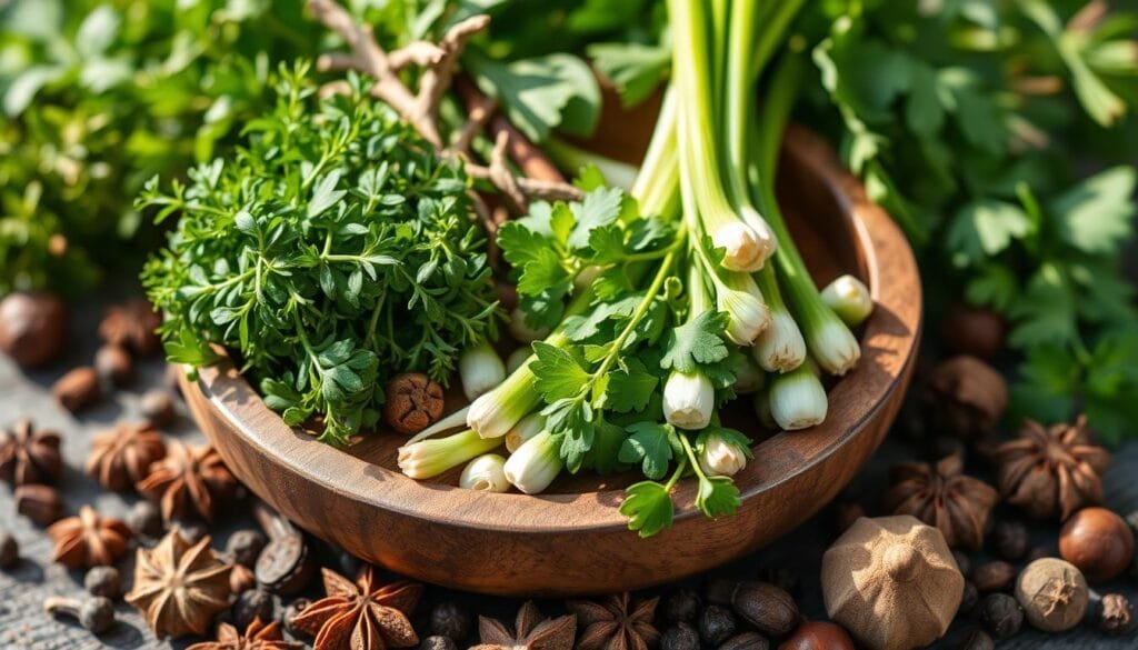 Fresh Herbs for Jamaican Chicken Soup