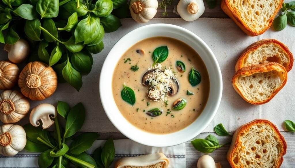 Mushroom Spinach Soup Flavor Enhancements