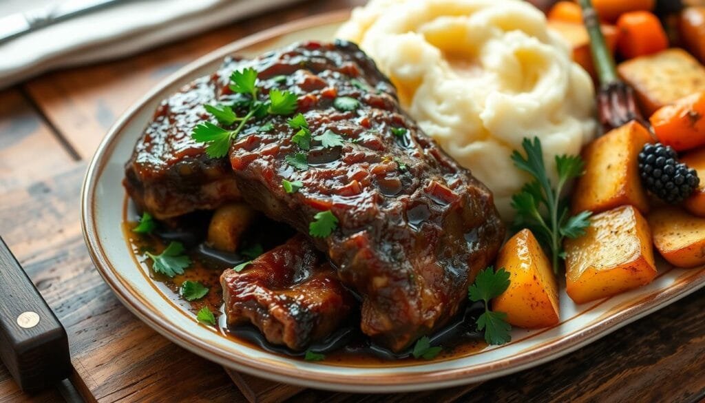 Slow-cooked beef short ribs with oxtail seasoning