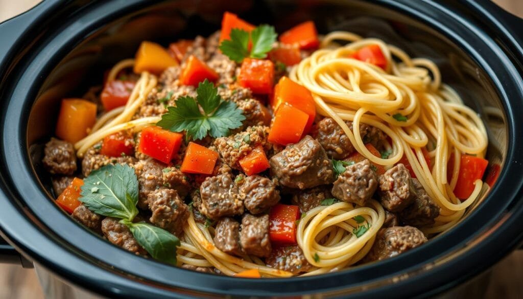 Slow cooker layering
