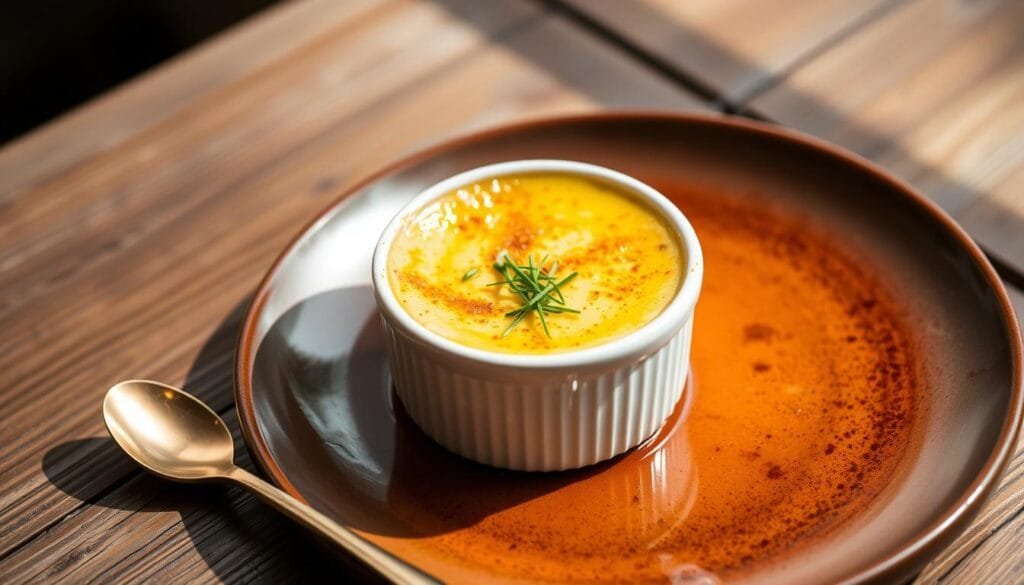 crab crème brûlée presentation