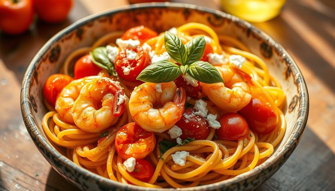 mediterranean shrimp pasta