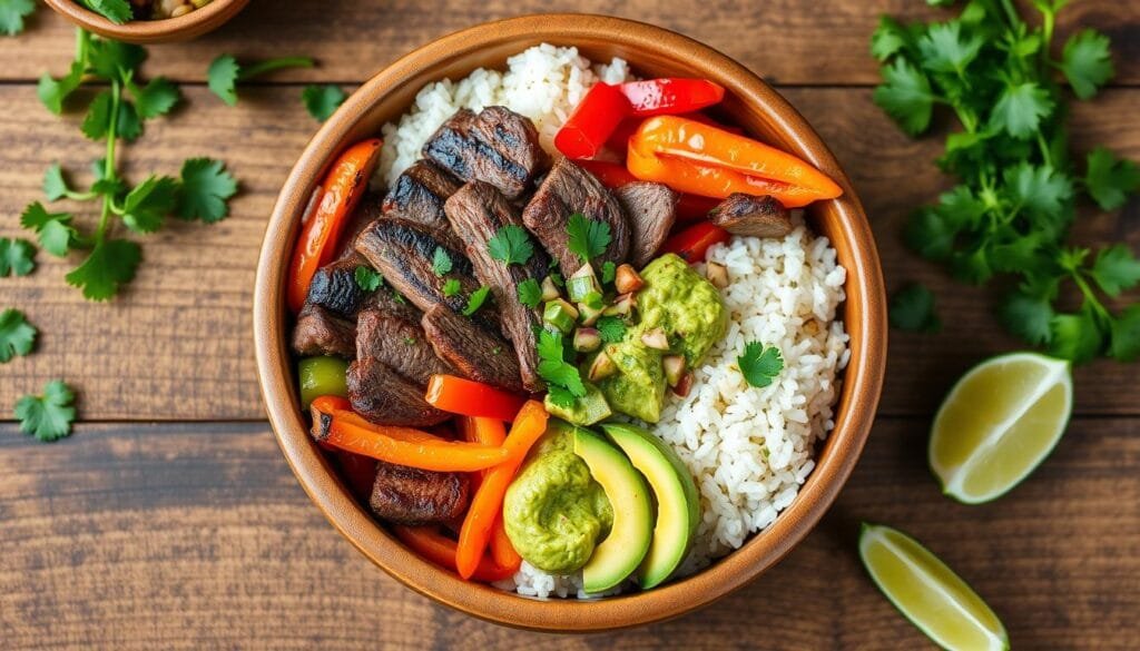 steak fajita bowls