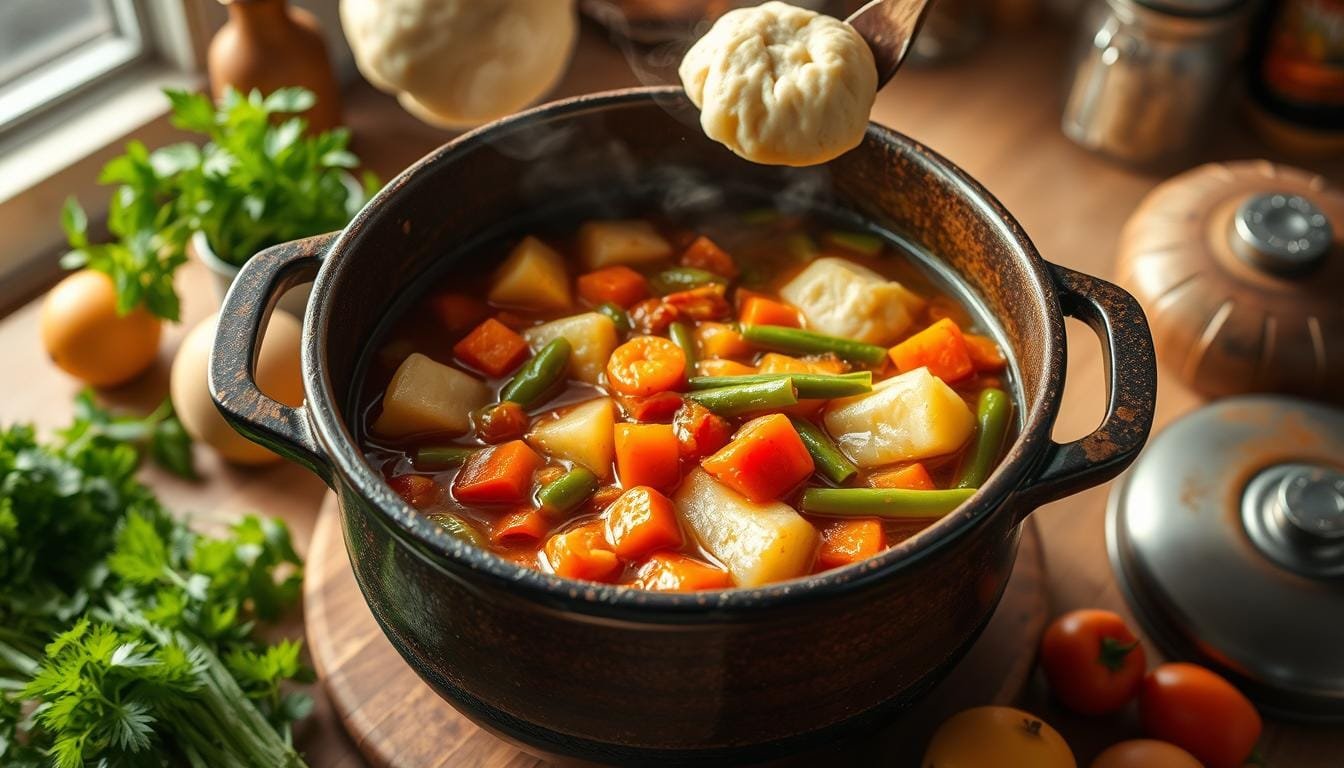 vegetable stew with dumplings