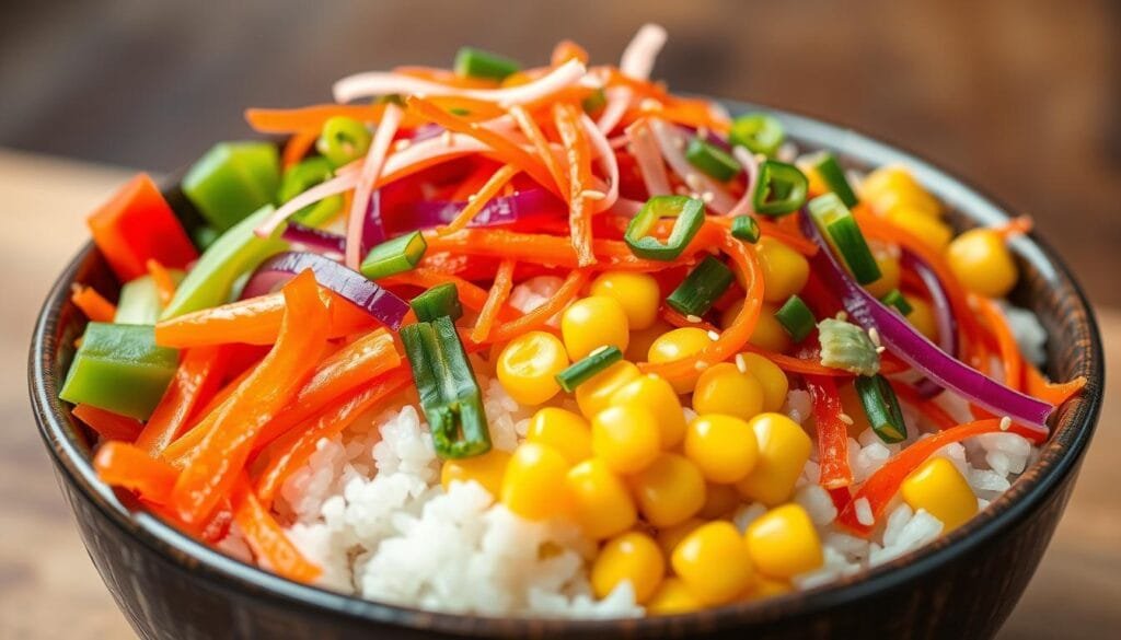 Vegetable Toppings for Rice Bowl