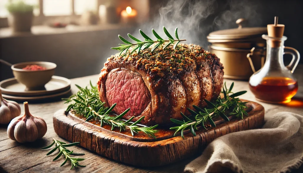 Easy Ribeye Roast Recipe with Garlic Herb Crust (Halal-Friendly)