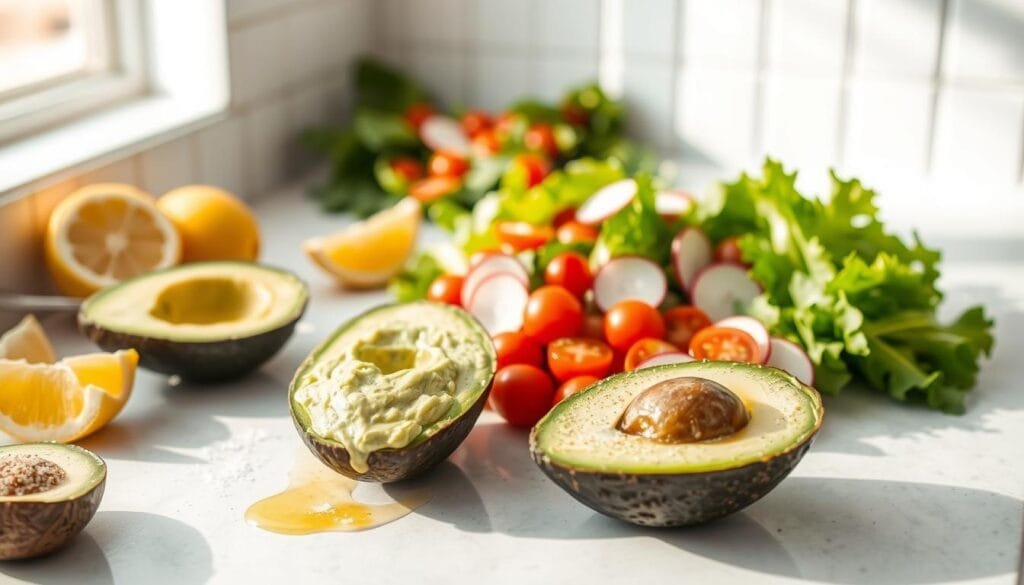 Creamy Avocado Salad Preparation