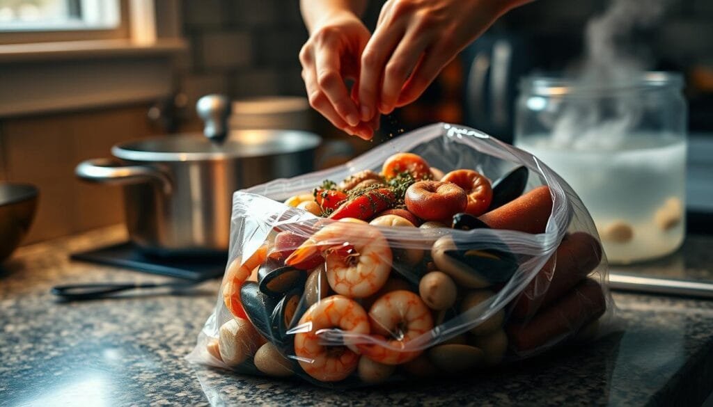 Seafood Boil Bag Preparation