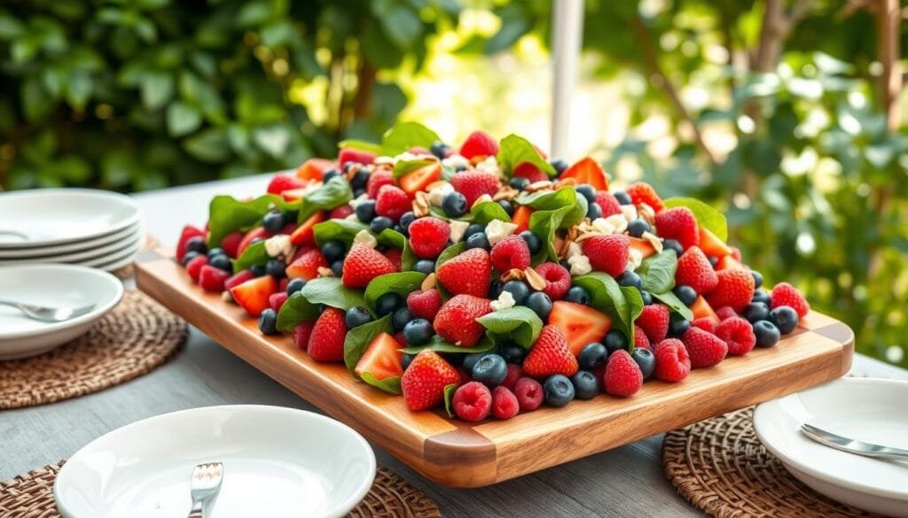 Summer Berry Spinach Salad Buffet Presentation