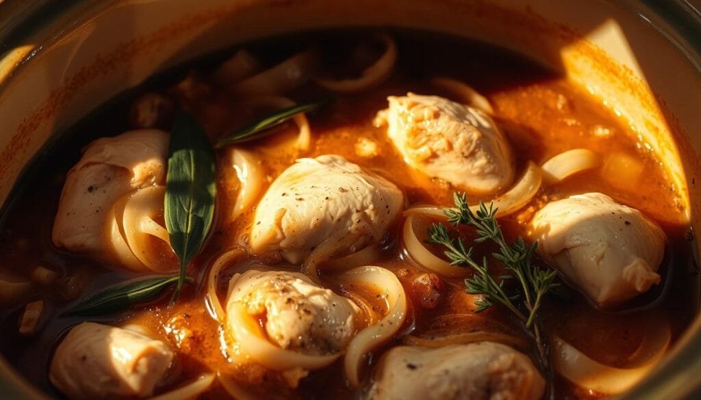 slow cooker chicken and onion soup