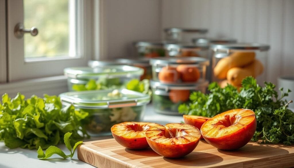 grilled peach summer salad storage tips