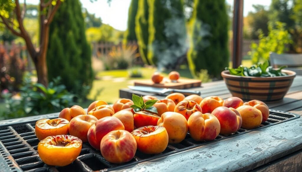 grilling peaches