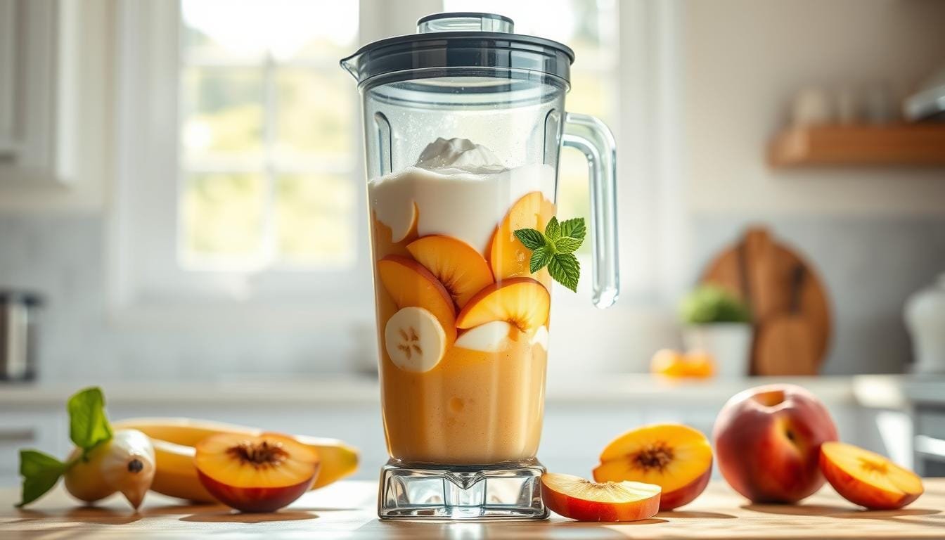 Banana Peach Protein Smoothie