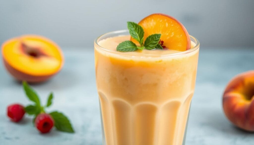 creamy peach smoothie
