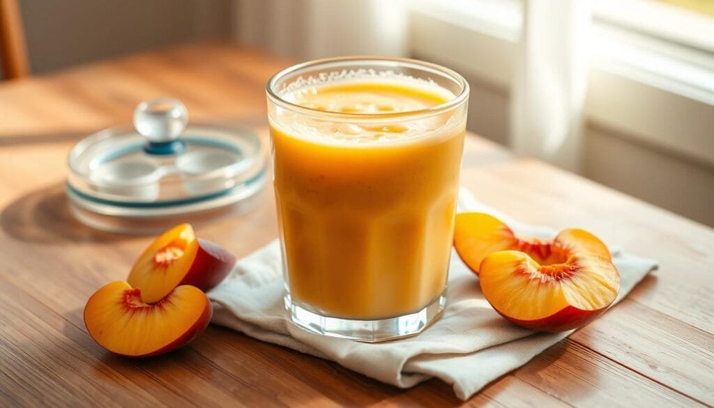 dairy-free peach smoothie storage