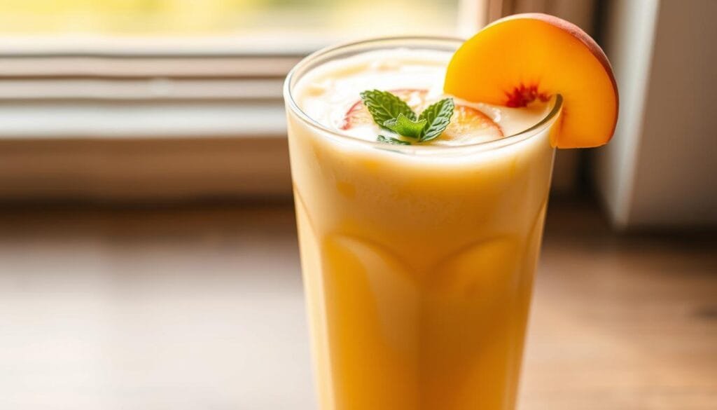 healthy peach protein shake