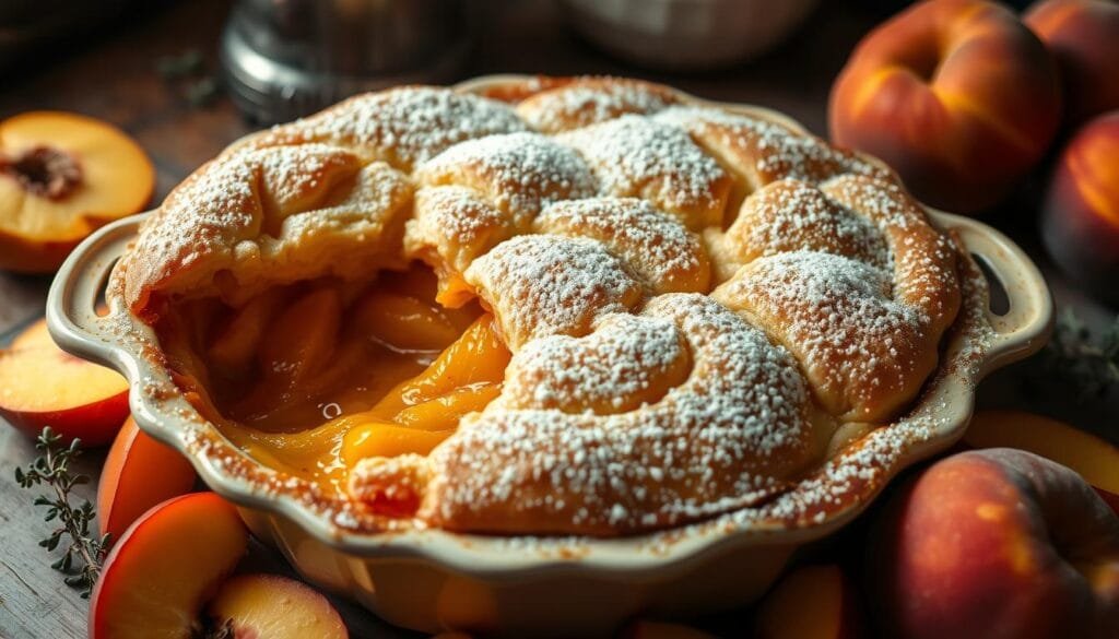 homemade peach cobbler