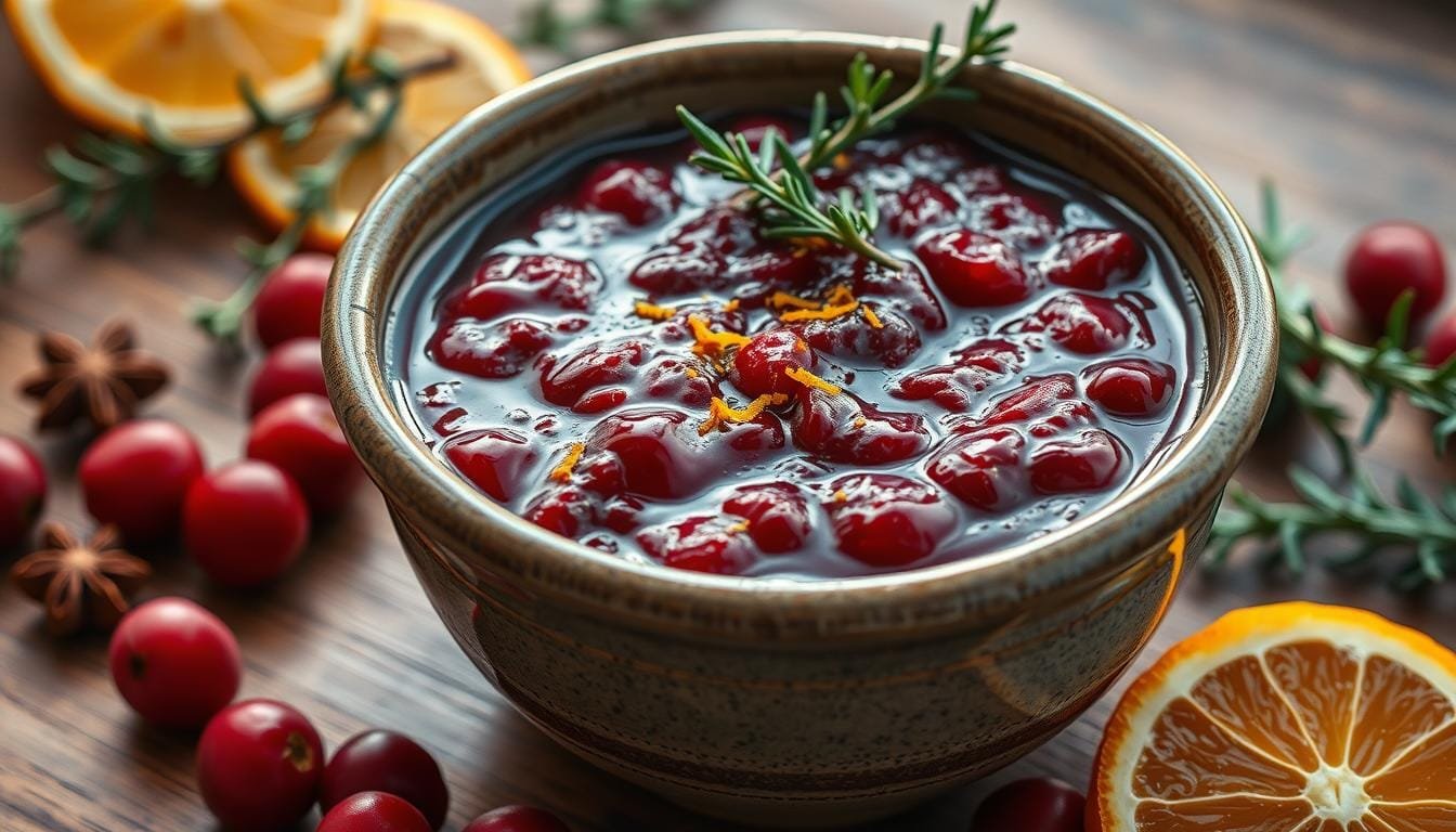 Cranberry sauce with orange zest