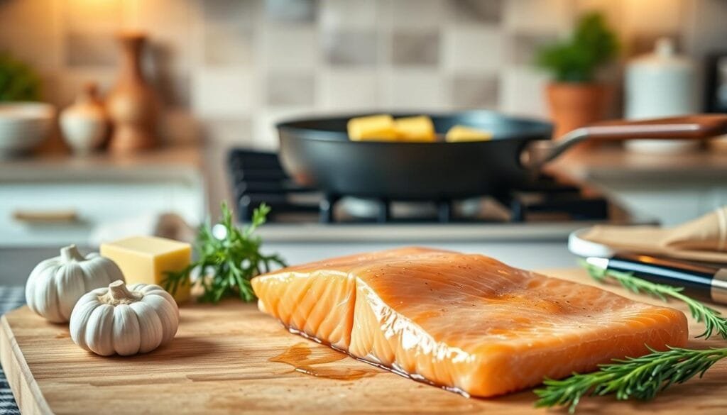 Cooking Instructions for Garlic Butter Salmon Dish
