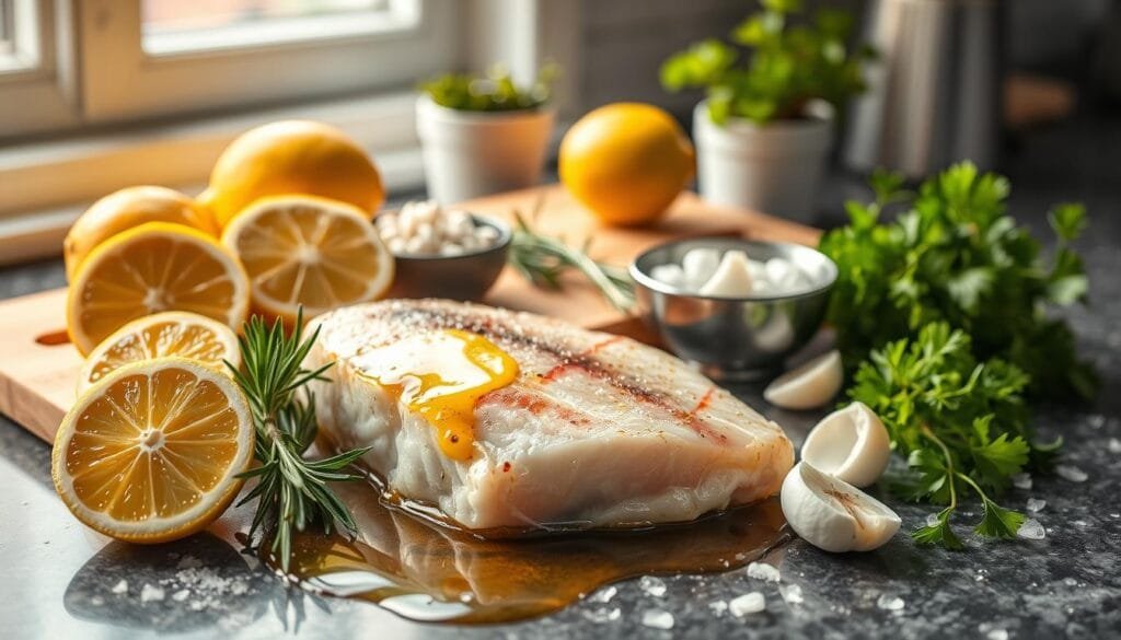 Essential ingredients for grilled swordfish
