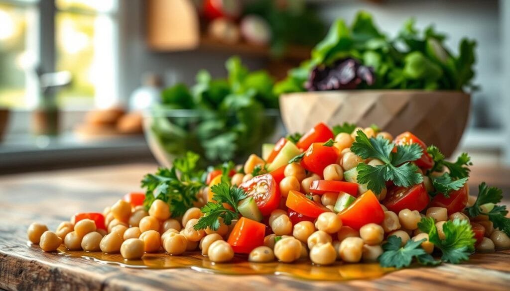 Nutritional Benefits of Chickpeas and Salad Ingredients