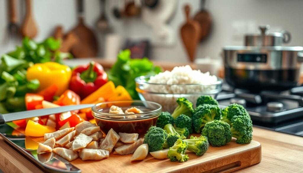 Preparing Ingredients for Chicken Stir Fry