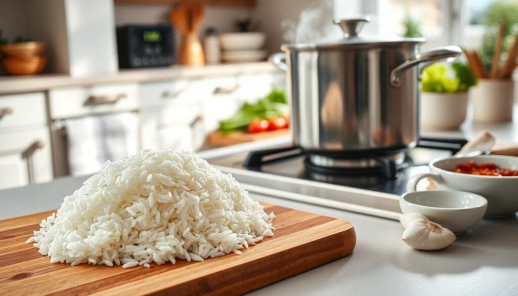 preparing rice for chicken rice bowl recipes